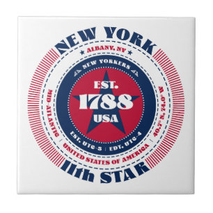 Rot, Weiß und Blau der New Yorker Keramik Tile Fliese
