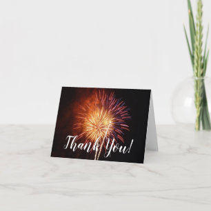 Rot, Weiß und Blau Feuerwerk I Patriotisch Dankeskarte