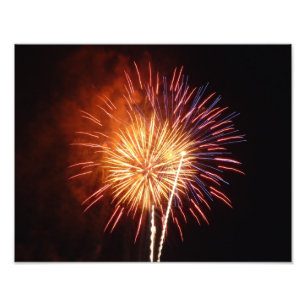 Rot, Weiß und Blau Feuerwerk I Patriotisch Fotodruck