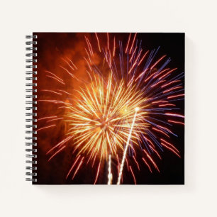 Rot, Weiß und Blau Feuerwerk I Patriotisch Notizbuch