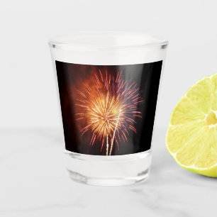 Rot, Weiß und Blau Feuerwerk I Patriotisch Schnapsglas