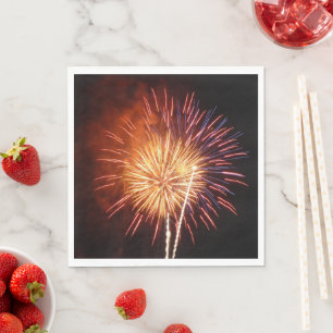 Rot, Weiß und Blau Feuerwerk I Patriotisch Serviette