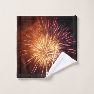Rot, Weiß und Blau Feuerwerk I Patriotisch Waschlappen
