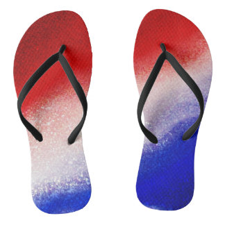 Rot, Weiß und Blau Flip Flops