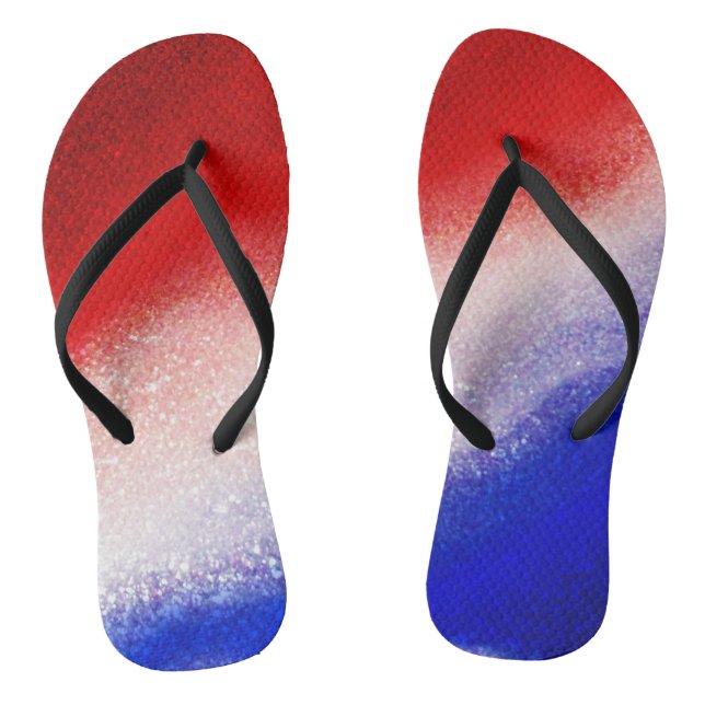 Rot, Weiß und Blau Flip Flops (Fußbett)