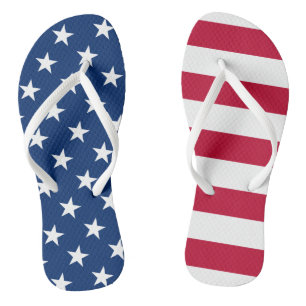 Rot, Weiß und Blau Flip Flops