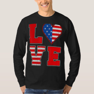Rot weiß und blau für weibliche Liebe Amerikanisch T-Shirt