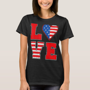 Rot weiß und blau für weibliche Liebe Amerikanisch T-Shirt