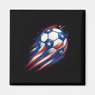 Rot Weiß Und Blau Fußball Ll Patriotisch 4. Juli Magnet