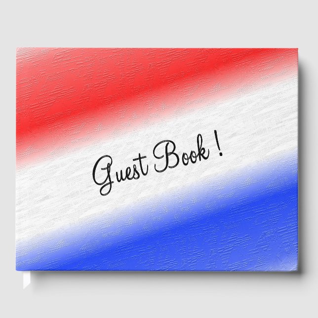 Rot weiß und Blau Gästebuch (Vorderseite)