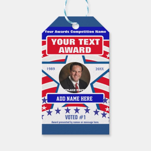 Rot, Weiß und Blau Geschenkanhänger (Vorderseite)