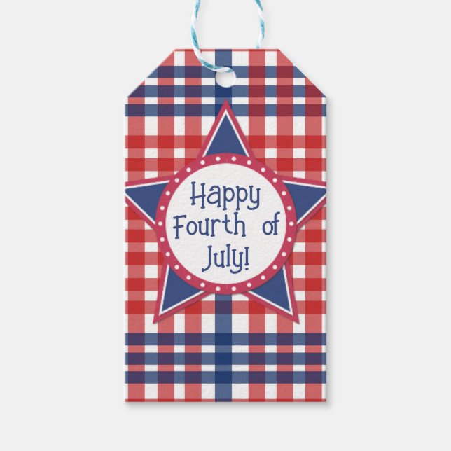 Rot, Weiß und Blau Geschenkanhänger (Vorderseite)