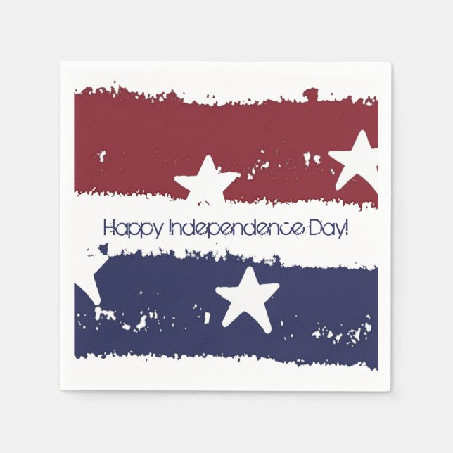 Rot, Weiß und Blau gestörtes gestrichenes Papier N Serviette (Vorderseite)