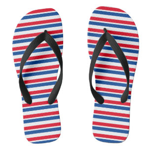 Rot, Weiß und Blau gestreift Flip Flops