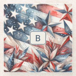 Rot weiß und Blau Glasuntersetzer