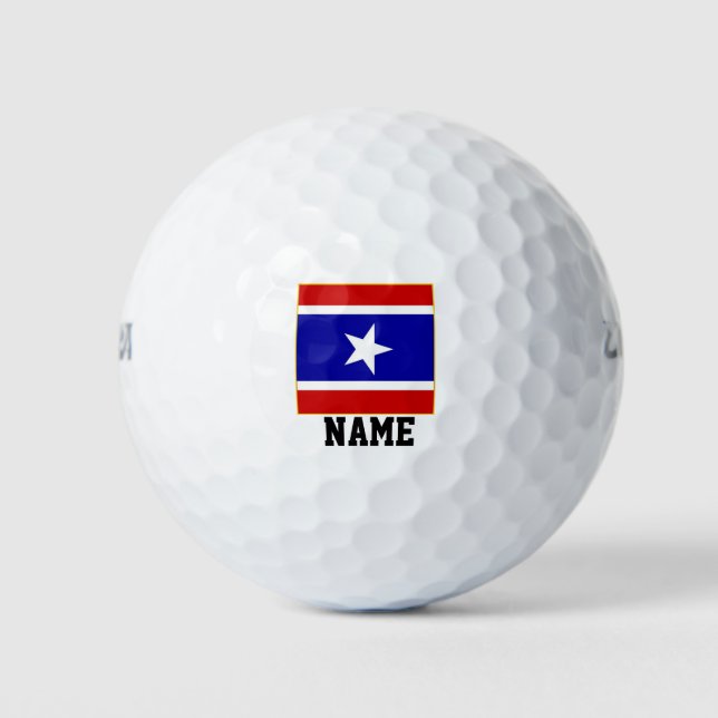 ROT WEISS UND BLAU GOLFBALL (Vorderseite)