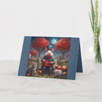 Rot weiß und blau Herbstäpfel und schicker Schwein