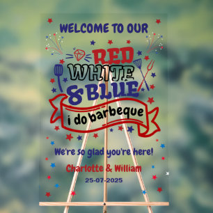 Rot Weiß und Blau ich mache BBQ Paar Brautparty Acrylschild