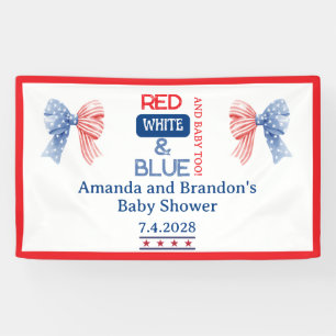 Rot Weiß und Blau Juli Vierter Baby Shower Banner