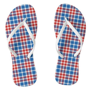 Rot-Weiß und Blau-Kariert Flip Flops