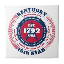 Rot, Weiß und Blau Kentucky Keramik Tile