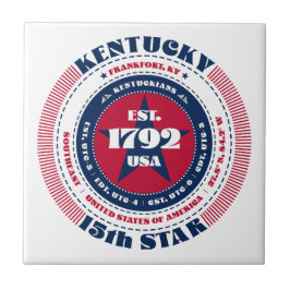 Rot, Weiß und Blau Kentucky Keramik Tile Fliese