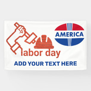 Rot Weiß und Blau Labor Day Banner