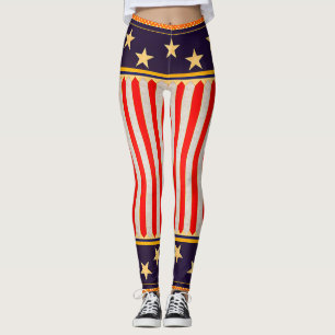 Rot, weiß und Blau Leggings