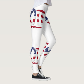 Rot, Weiß und Blau Leggings