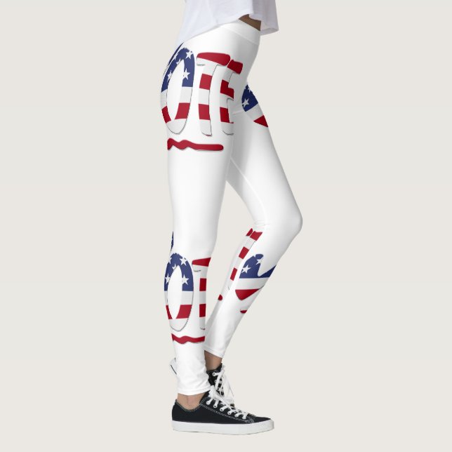 Rot, Weiß und Blau Leggings (Rechts)