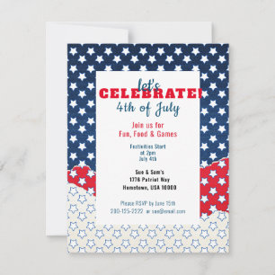 Rot Weiß und Blau mit Sternen 4. Juli