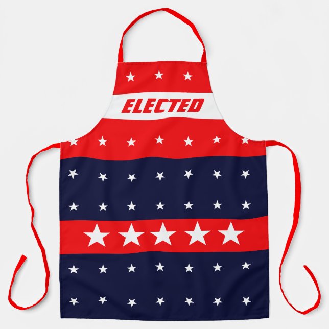 Rot weiß und blau mit Sternen Schürze (Vorderseite)