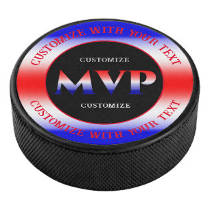 Rot weiß und blau MVP Eishockey Puck