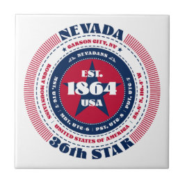 Rot, Weiß und Blau Nevada Keramik Tile Fliese