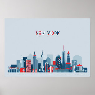 Rot, Weiß und Blau New York City   Poster