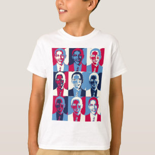 Rot, Weiß und Blau Obama Pop Art T-Shirt