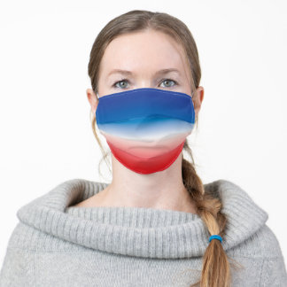 Rot weiß und Blau Ombre Gradient Mund-Nasen-Maske Aus Stoff