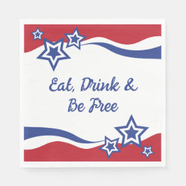 Rot, Weiß und Blau Patriotisch Serviette