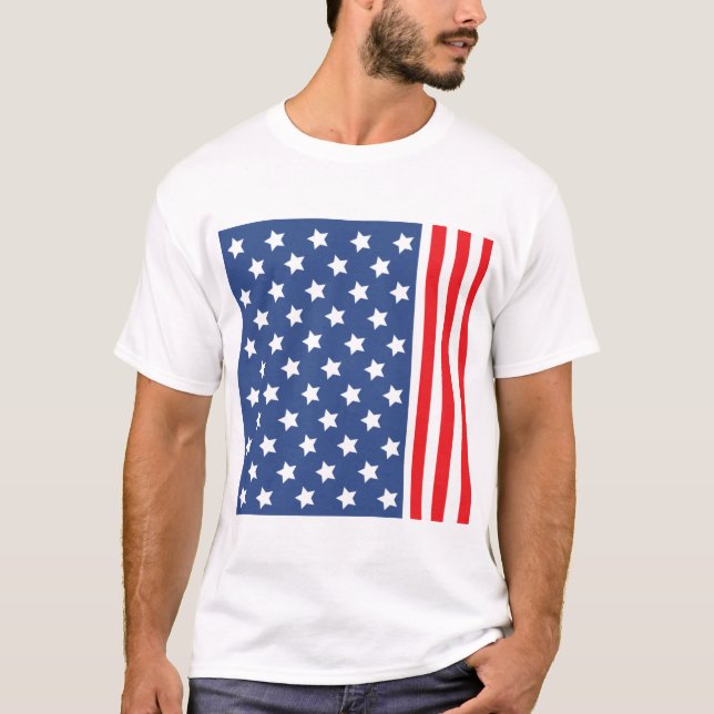 Rot, Weiß und Blau - Patriotische Flagge T-Shirt (Vorderseite)