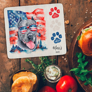 Rot Weiß und Blau Patriotischer Cane Corso Hundele Schneidebrett