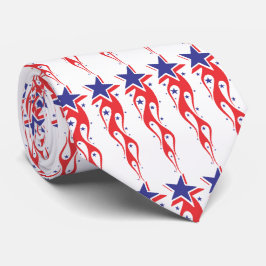 Rot-Weiß und Blau-Print-Necktie Krawatte