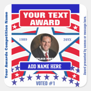 Rot, Weiß und Blau Quadratischer Aufkleber