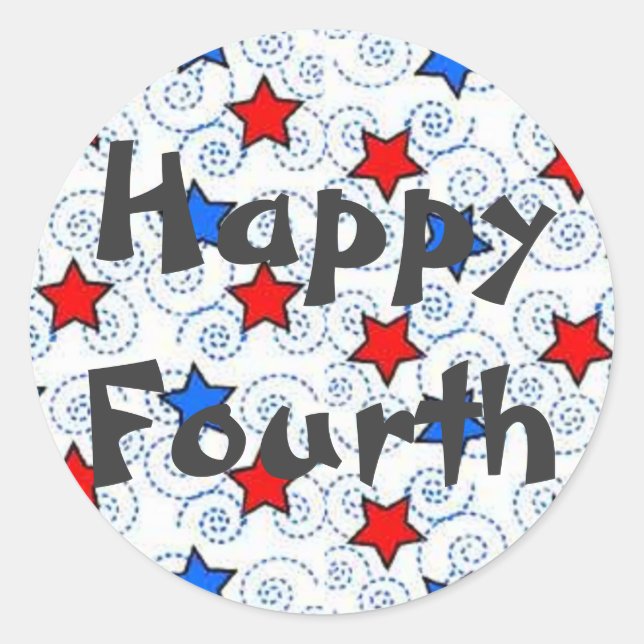 Rot weiß und Blau Runder Aufkleber (Vorderseite)