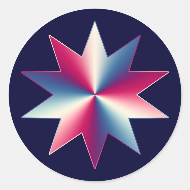 Rot, Weiß und Blau Runder Aufkleber (Vorderseite)