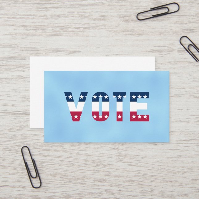 Rot Weiß und Blau (Sterne) Visitenkarte (Vorderseite/Rückseite Beispiel)