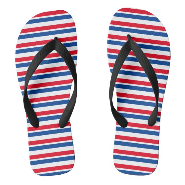 Rot, Weiß und Blau Streifen Flip Flops (Fußbett)
