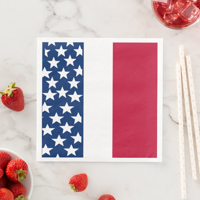 Rot, Weiß und Blau US Flagge 4. Juli Serviette (Beispiel)