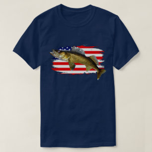 Rot, Weiß und Blau Walleye Pike T - Shirt