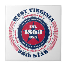 Rot, Weiß und Blau-West-Virginia-Keramik Tile