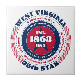 Rot, Weiß und Blau-West-Virginia-Keramik Tile Fliese